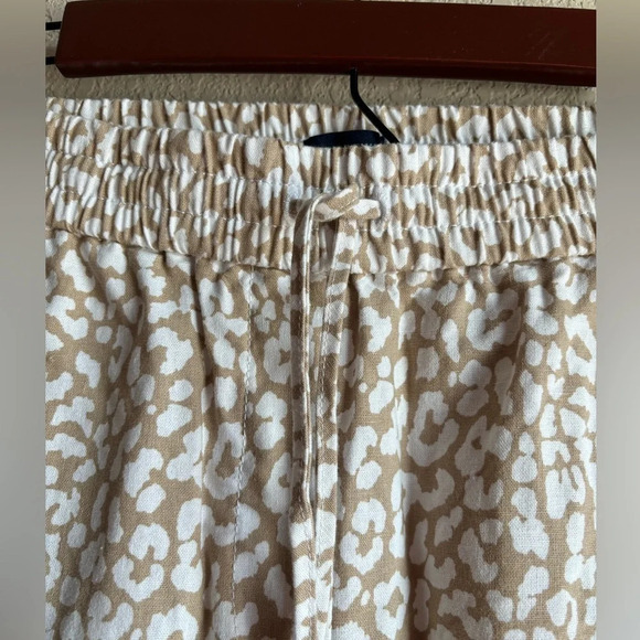 J. Crew Leopard Print Linen Blend Drawstring Pants 14 - Picture 4 of 11